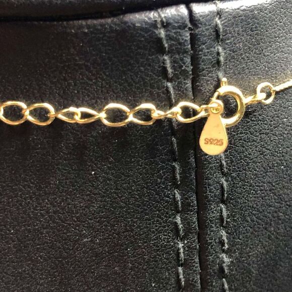 1897 Vermeil 925 "Gold bar" pendant Necklace 18" 3.3grams - Picture 3 of 3